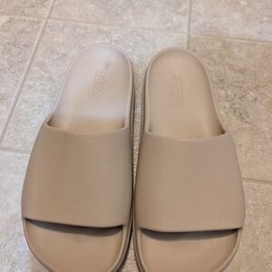 Adidas Slide Sandals in Taupe